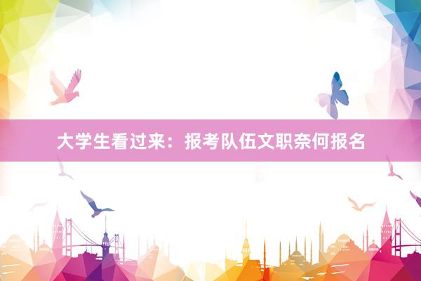 大学生看过来：报考队伍文职奈何报名